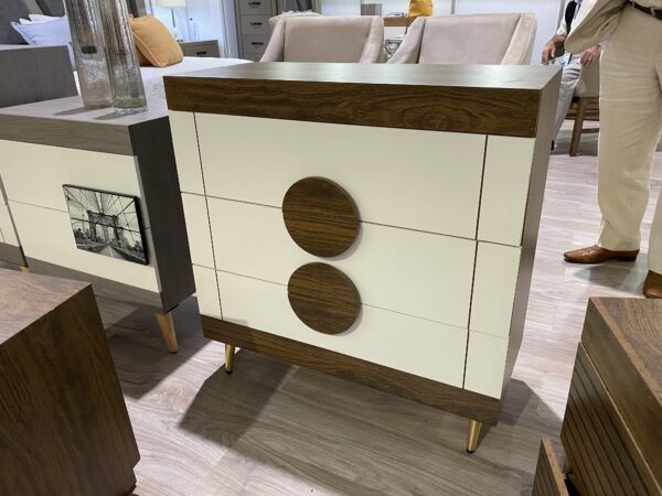 Buró Lia blanco con nogal