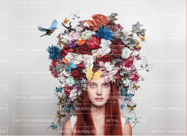 Cuadro Mujer con Flores